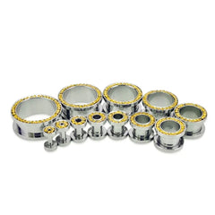 Metal color: Antique Bronze Plated, Main Stone Color: black - 2pc Steel Multicolour Crystal Ear Plug Flesh Tunnel 8g ( 3mm ) - 1" ( 25mm ) Gauge Expander Stretcher Screw Fit