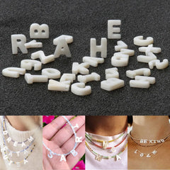 Color: Dark Red - Trend DIY Handmade Vertical Capital Letter Pendant Beads Jewelry Making Accessories Necklace Bracelet Letras Materiales