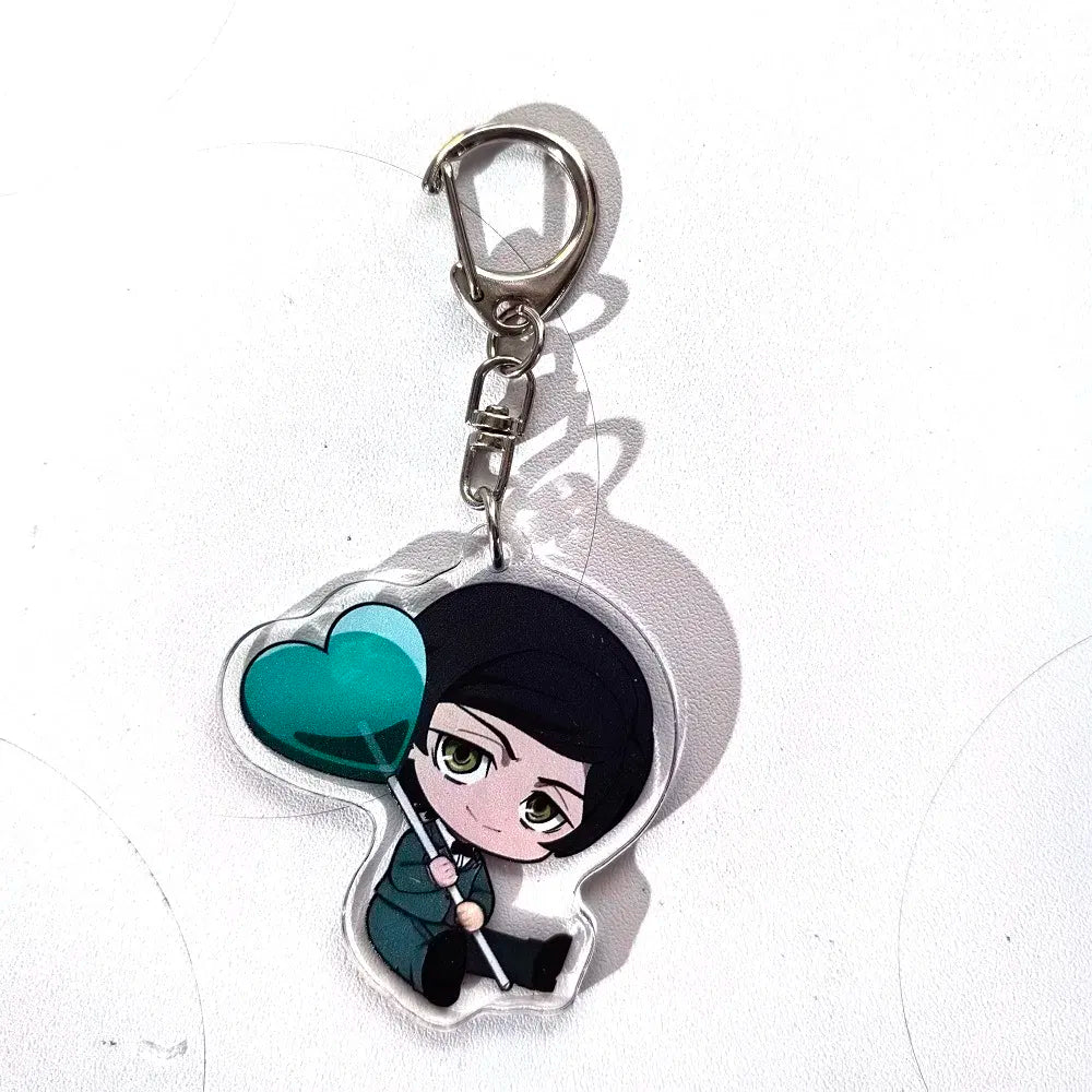 Color: Gold, Size: 6 cm - Anime Bungou Stray Dogs Arcylic Keychain Atsushi Nakajima Dazai Flower Key Chain Women Men Accessories Bag Pendant Chaveio Gifts