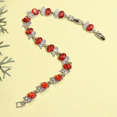 Metal Color: Antique Copper Plated - Fashion Exquisite Color Crystal Inlaid Ladies Charm Bracelet Engagement Wedding Jewelry