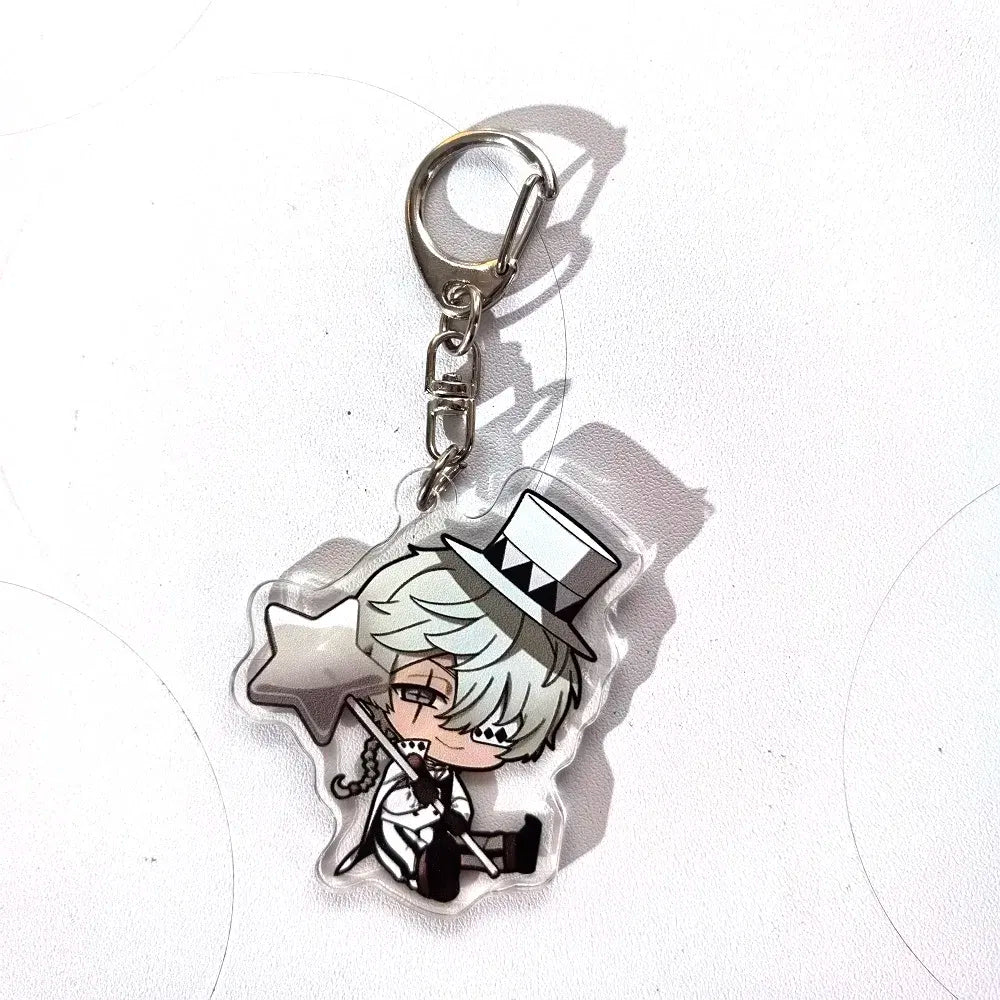 Color: Gold, Size: 6 cm - Anime Bungou Stray Dogs Arcylic Keychain Atsushi Nakajima Dazai Flower Key Chain Women Men Accessories Bag Pendant Chaveio Gifts