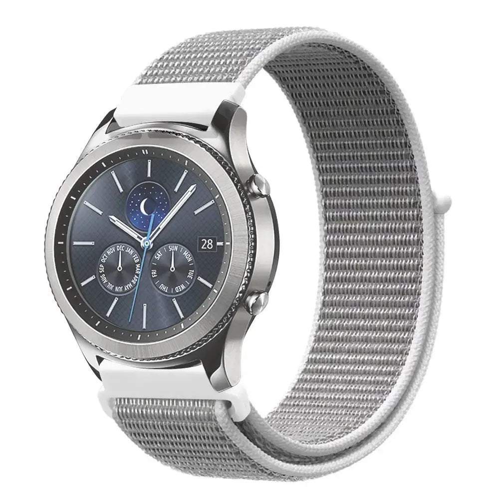 Band Color: silver white, Band Width: 20mm - 20mm/22mm nylon Band