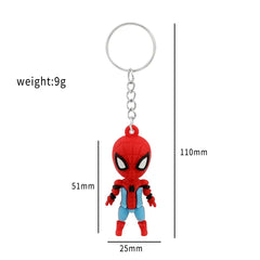 Color: WHITE, Ships From: CHINA - Marvel Superhero Keychain Avengers Cartoon Doll Iron Man Spiderman Keyrings for Backpack Accessories Key Holder Kid Gift