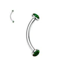 Metal color: Antique Copper Plated, Main Stone Color: green - 3/4/5mm Opal Steel Eyebrow Ring Internally Threaded 6mm -14mm Bar Curved Barbell Monroe Lip Stud Ear Tragus Piercing