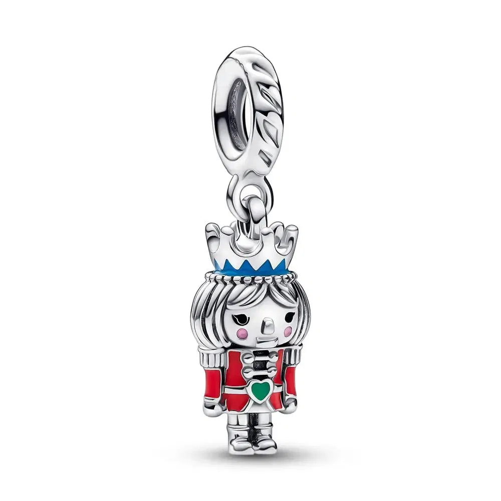 Gem Color: Beige - Pure Silver 925 Christmas Charm Fit DIY Pandora Bracelet Christmas Gift