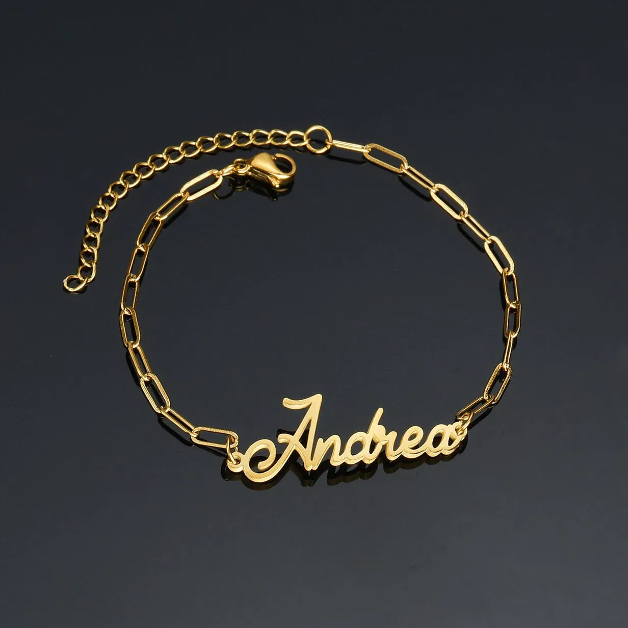 Metal Color: Vermeil, Length: 17.5cm, Main Stone Color: Gold - Atoztide Personalized Custom Name Bracelet for Women Men Stainless Steel 10mm Cuban Chain Nameplate Handmade Bangle Jewelry Gift