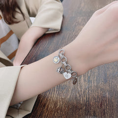 Sterling Silver Creative Heavy Industry Crown Multi-Style Bracelet