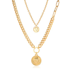 Multi-layered Wear Net Red Stainless Steel Sweater Chain