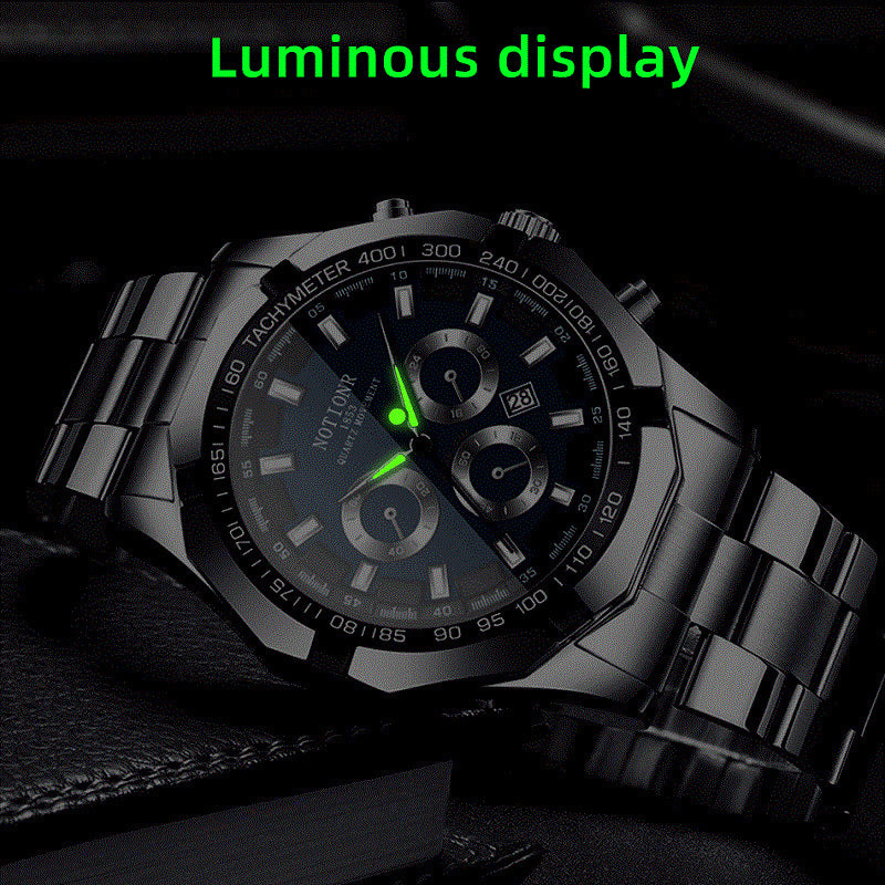 2023 Luxury Mens Sports Watches Fashion Men Business Stainless Steel Waterproof Quartz Wrist Watch Luminous Clock montre homme