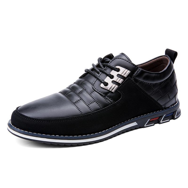 Designer Leather Shoes Men New Fashion Men Casual Shoes Breathable Lace-Up Moccasin Driving Shoes Male Wedding Formal Dress