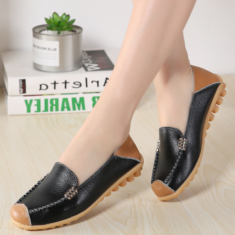 2022 New Women Slip On Shoes For Women Moccasins Genuine Leather Loafers Women Flats Ladies Shoes Big Size Sapato Feminino