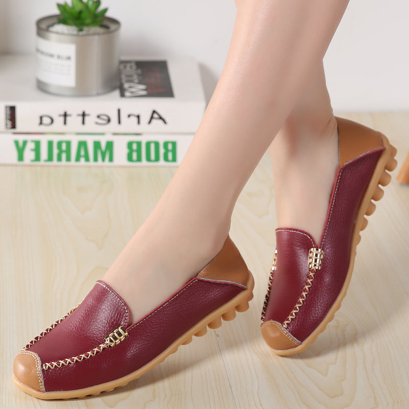 2022 New Women Slip On Shoes For Women Moccasins Genuine Leather Loafers Women Flats Ladies Shoes Big Size Sapato Feminino