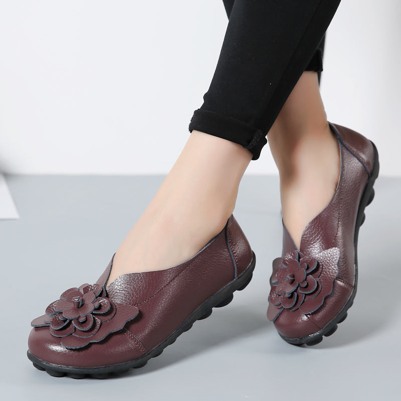 Flats For Women Comfortable Genuine Leather Flat Shoes Woman Slipony Loafers Ballet Shoes Female Moccasins Big Size 35-44 2022