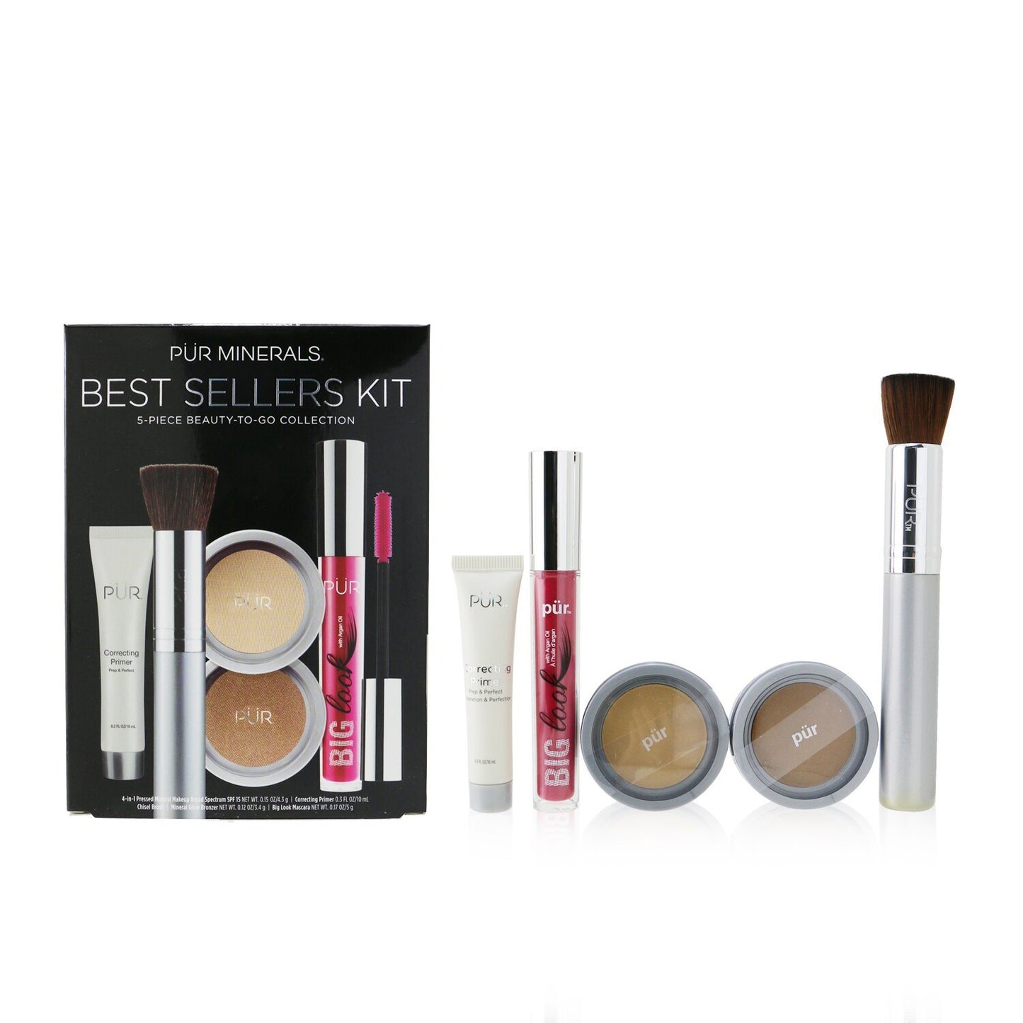 Best Sellers Kit (5 Piece Beauty To Go Collection) (1x Powder, 1x Primer, 1x Bronzer, 1x Mascara, 1x Brush) - # Light Tan