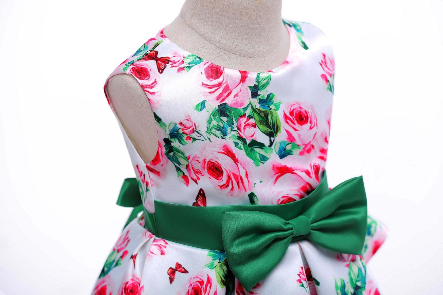 Baby Girl Floral Pattern Bow Tie Princess Tutu Dress Formal Dress