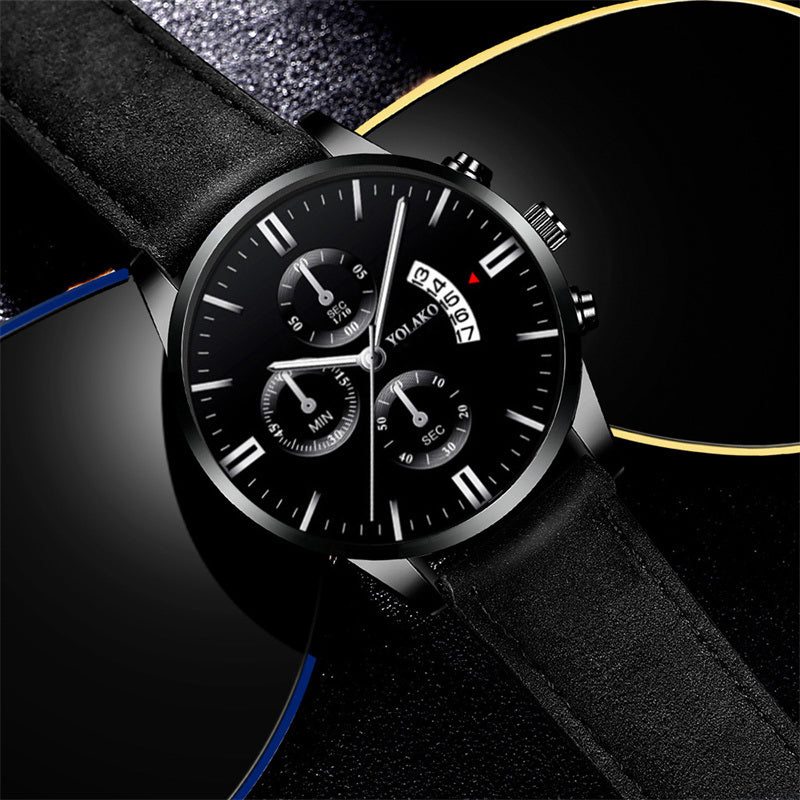 Fashion Mens Black Leather Watches Luxury Minimalist Quartz Wrist Watch Men Business Casual Watch relogio masculino