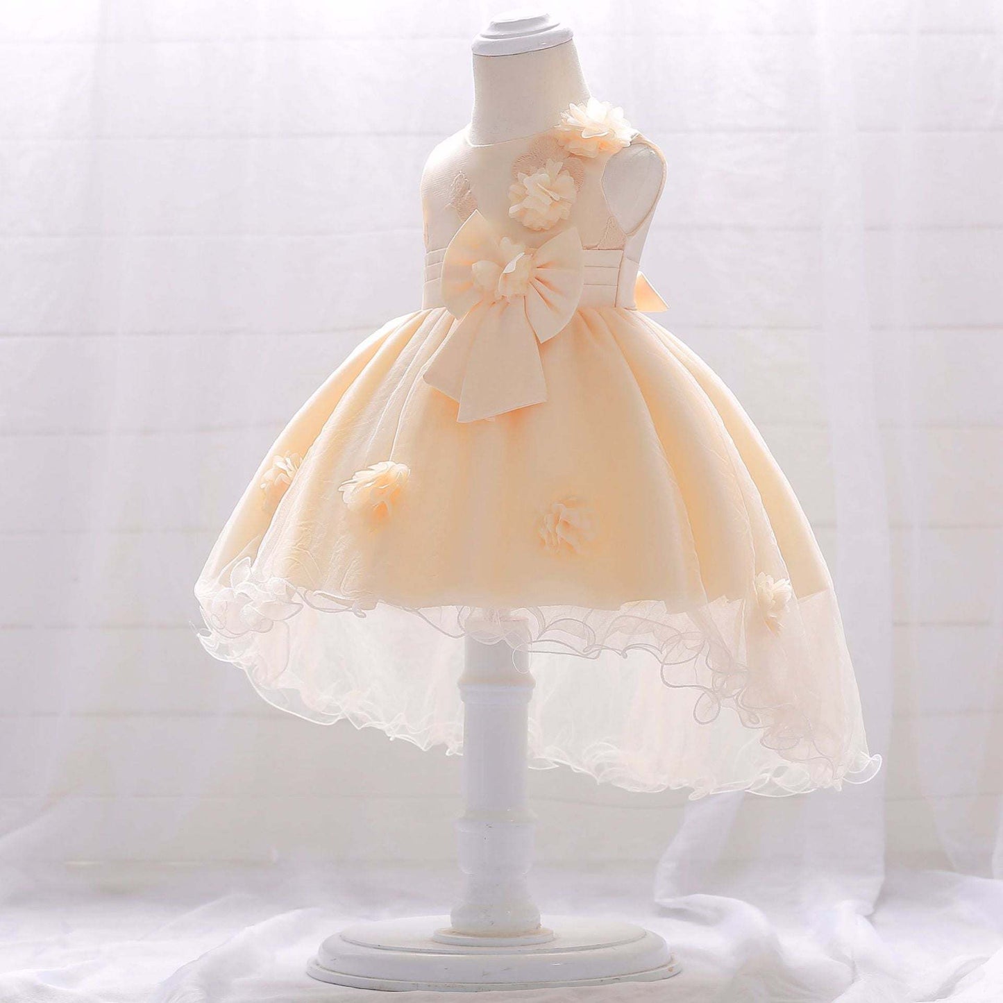 Baby Girl Full Moon Christening Trailing Tutu Formal Dress