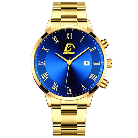 Fashion Mens Gold Stainless Steel Watches Luxury Minimalist Quartz Wrist Watch Men Business Casual Watch