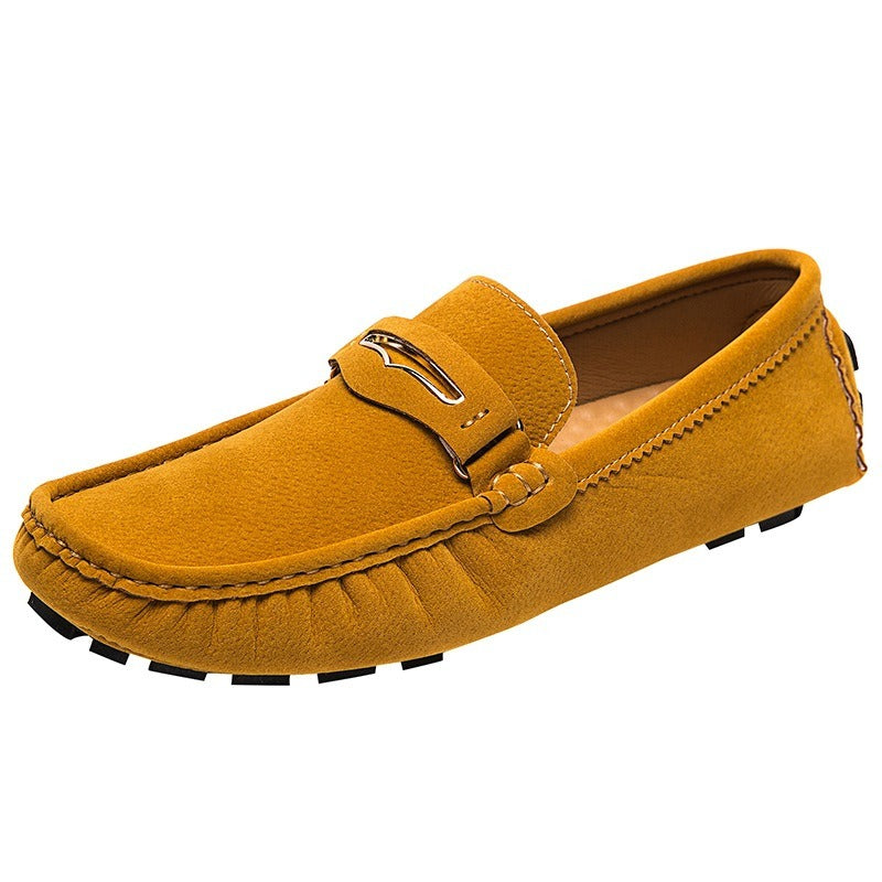 Genuine Leather Mens Loafers Zapatos De Hombre Formal Dresses Men Shoes Business Casual Green Orange Moccasin Sneakers Flats