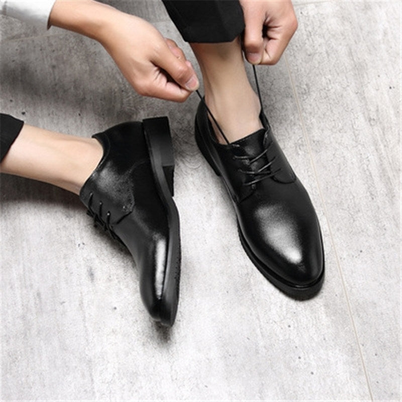 2022 British Leather Shoes Casual New Leather Shoes Men's Business Dress Shoes Korean Version Trend Leather Shoes Work Shoes