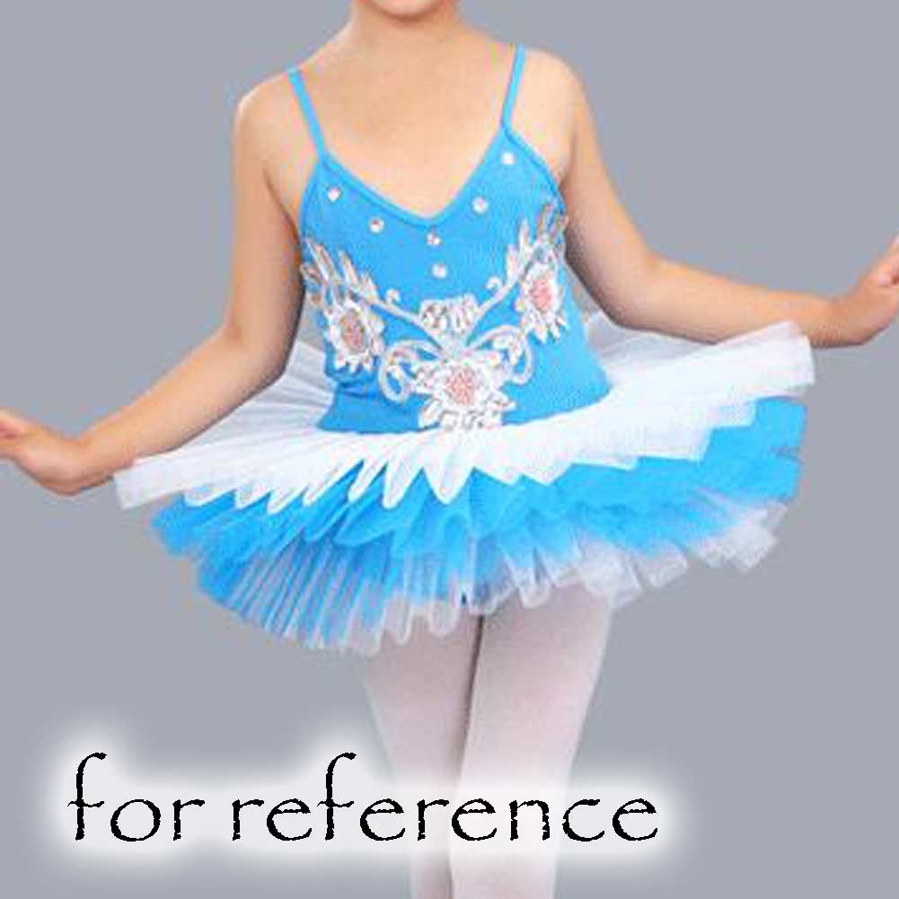 Girls Blue Ballet Dress Swan Costume Kids Ballet Dance Dress Flower Sequin Ballet Tutu Skirt