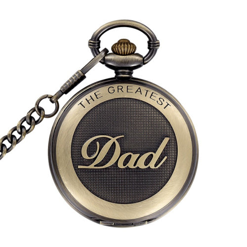 New Mens Bronze Big Size Dad Men Women Pocket Watch with 37Cm Chain Dad's Men Gift Masculino Relogio Hombre Saati