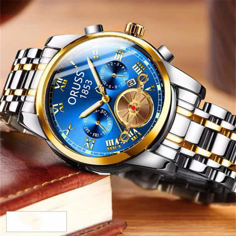 Top Brand Luxury Mens Watches Luminous Waterproof Stainless Steel Watch Men Date Calendar Business Quartz Wrist Watch