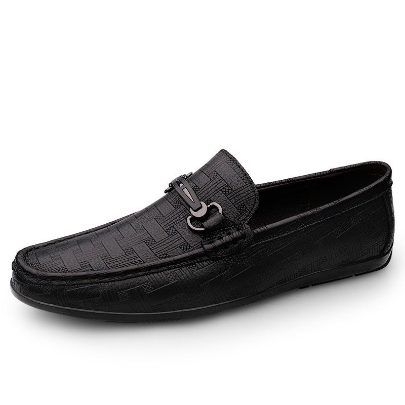 New Men Classic Genuine Leather Loafers Male Slip-On Driving Shoes Casual Pattern Office Shoes Fashion Business Casual Footwear