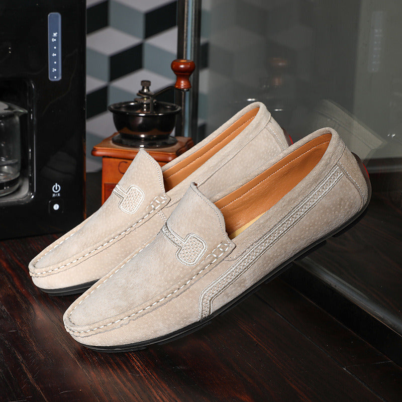 Men Shoes Big Size 38-48 Genuine Leather Mens Loafers Summer Sneakers Slip-On Wedding Formal Dress Male Shoes Driving Moccasin