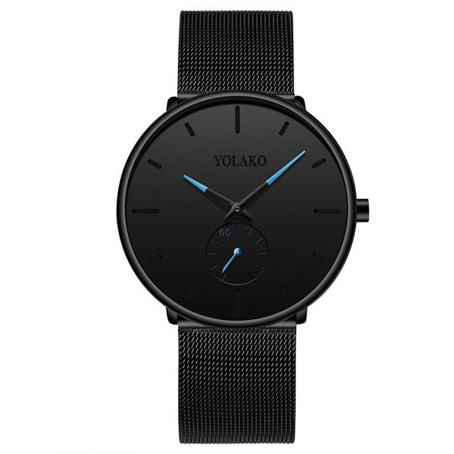 2023 Mens Fashion Minimalist Watches Men Business Casual Quartz Watch Simple Male Stainless Steel Mesh Band Clock reloj hombre