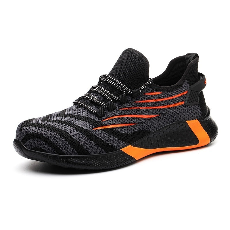 Mens Safety Work Shoes Anti Smashing Anti Puncture Mesh Breathable Shoes Men Non Slip Fashion Soft Male Steel Head Shoes