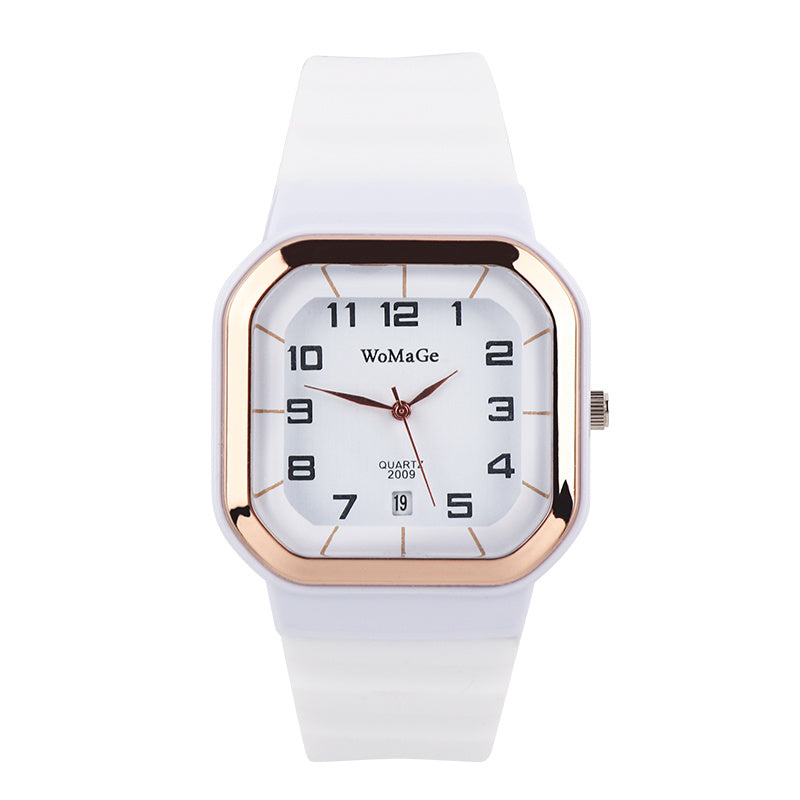 Womens Watch Simple Silicone Strap Womage Fashion Quartz Rectangle Dial Watches Ladies Casual Female Clock montre femme saati