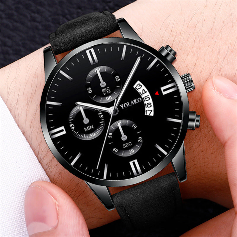 Fashion Mens Black Leather Watches Luxury Minimalist Quartz Wrist Watch Men Business Casual Watch relogio masculino