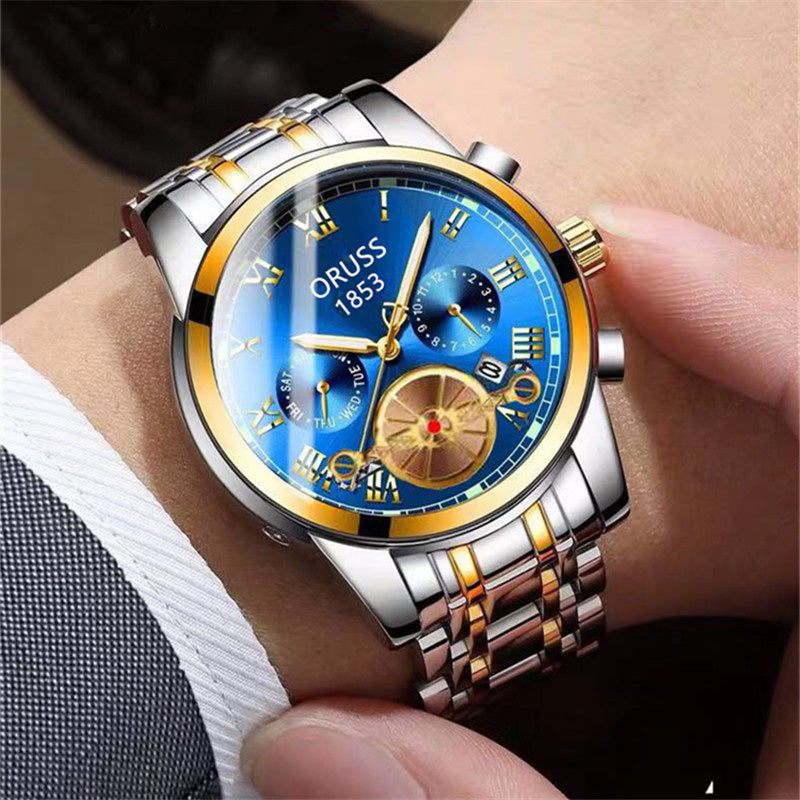 Top Brand Luxury Mens Watches Luminous Waterproof Stainless Steel Watch Men Date Calendar Business Quartz Wrist Watch