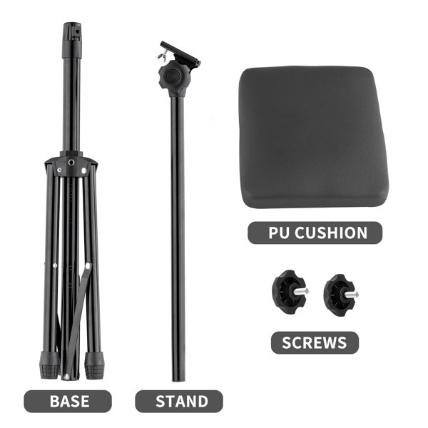 Tattoo Armrest Stand Tripod Foldable Tattoo Arm Leg Rest Stand Adjustable Height and Tilt Black Leather Pad