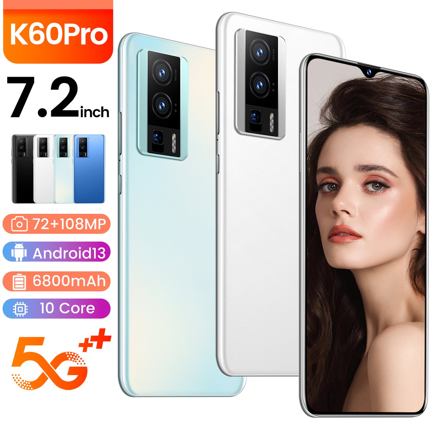 Wholesale Brand New Smart Mobile Phone K60PRO Dual Nano SIM Android Version Ready In Stock