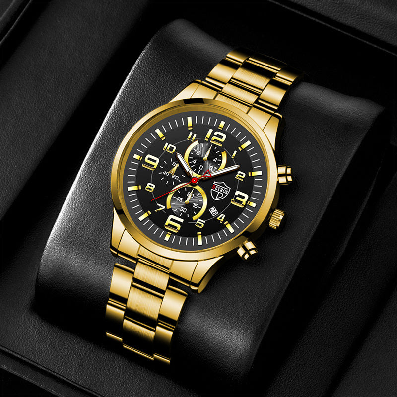 Fashion Mens Sports Watches for Men Luxury Stainless Steel Quartz Wrist Watch Luminous Clock Man Business Casual Watch