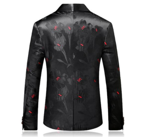 Mens Floral Tuxedo Jackets One Button Stylish Dinner Wedding Party Dress Jackets