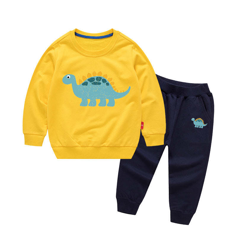 Baby Boy Cartoon Dinosaur Pattern Hoodie Combo Casual Pants Sport Style Sets