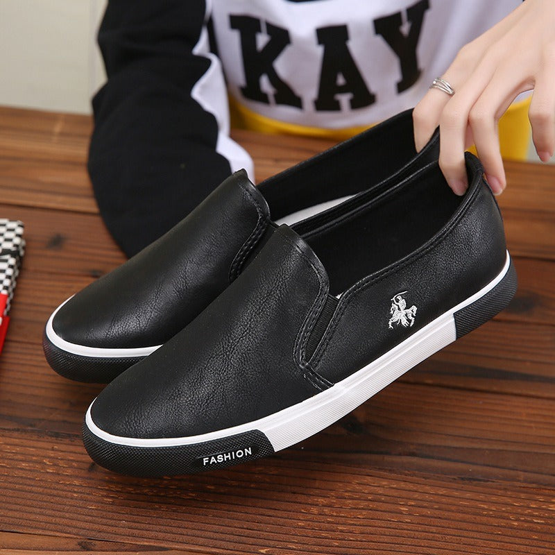 2022 Spring Men's Slip-On Small White Shoes Men's Business Dress Shoes Lazy Oxfords Shoes Skateboard Shoes Large Size 39-45