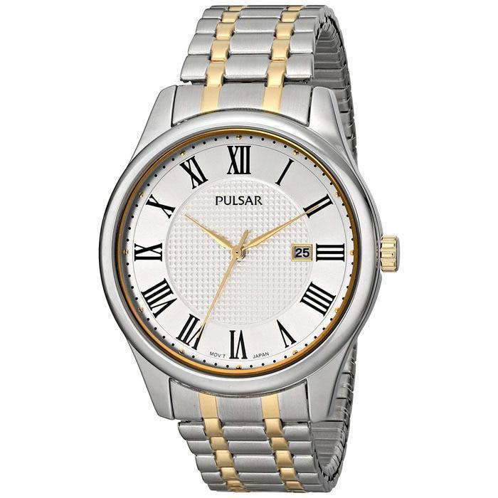 Pulsar Mens PH9041 Traditional Expansion Bracelet Two Tone Date Watch