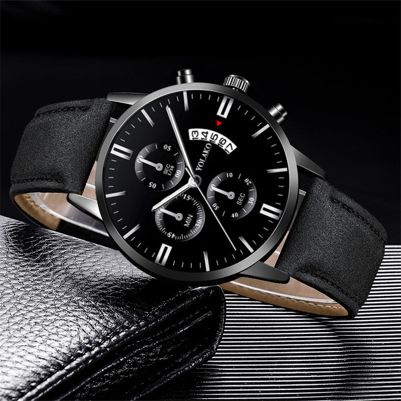 Fashion Mens Black Leather Watches Luxury Minimalist Quartz Wrist Watch Men Business Casual Watch relogio masculino