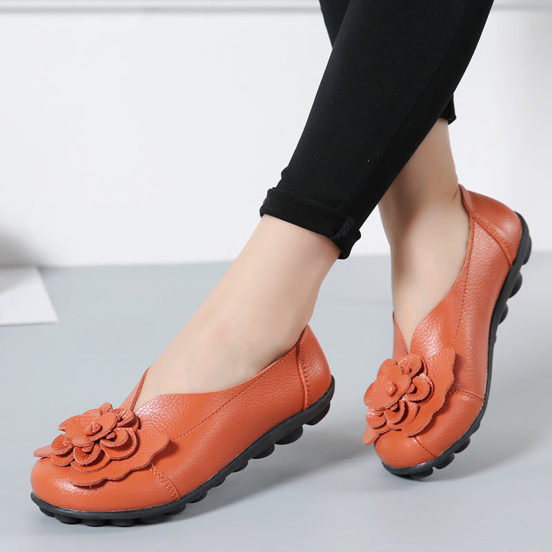 Flats For Women Comfortable Genuine Leather Flat Shoes Woman Slipony Loafers Ballet Shoes Female Moccasins Big Size 35-44 2022