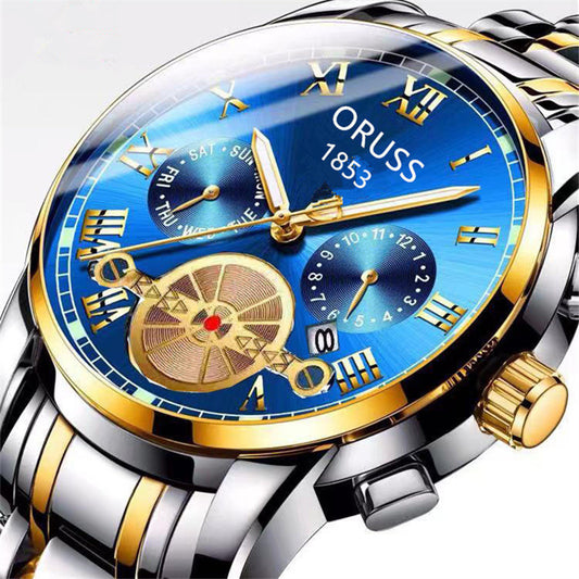 Top Brand Luxury Mens Watches Luminous Waterproof Stainless Steel Watch Men Date Calendar Business Quartz Wrist Watch