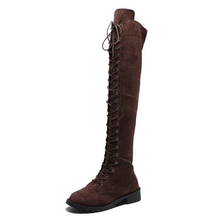 New Sexy Ladies Lace-up Over The Knee Boots Womens Plus Size Boots Shoes for Women Motorcycle Boots Winter Boots Punk Shoes998