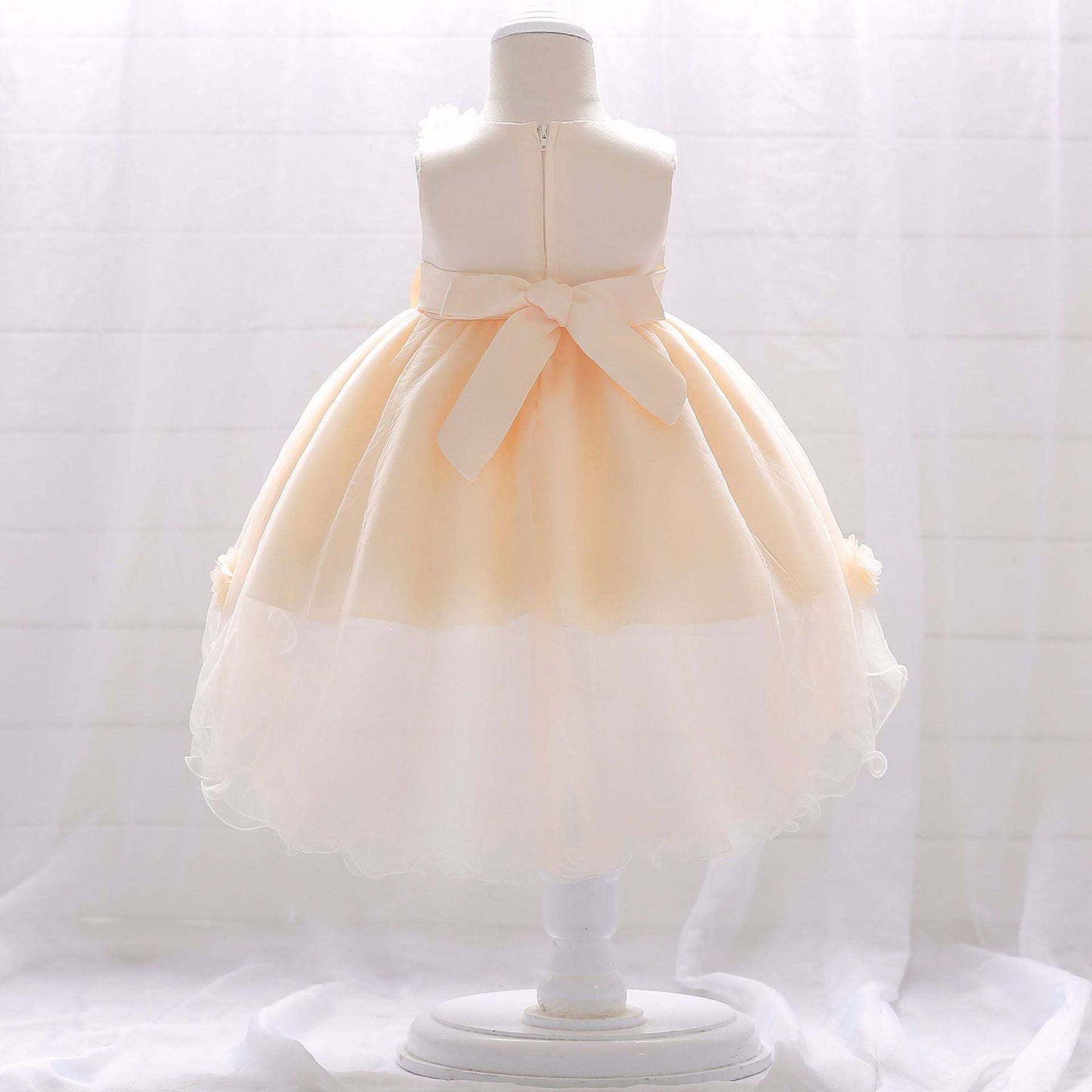 Baby Girl Full Moon Christening Trailing Tutu Formal Dress