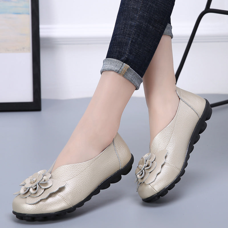 Flats For Women Comfortable Genuine Leather Flat Shoes Woman Slipony Loafers Ballet Shoes Female Moccasins Big Size 35-44 2022