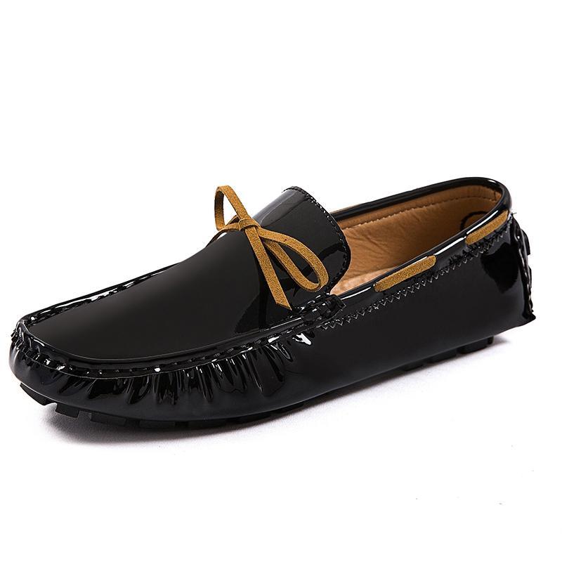 Plus Size 36-48 Mens Loafers Shoes Luxury Patent Leather Casual Peas Shoes Driving Moccasin Men Soft Wedding Party Dress Shoes