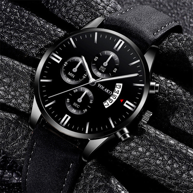 Fashion Mens Black Leather Watches Luxury Minimalist Quartz Wrist Watch Men Business Casual Watch relogio masculino