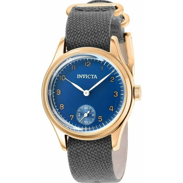 Invicta 33 in. Dia. 16 mm Mens Vintage Quartz 3 Hand Dark Blue Dial Watch